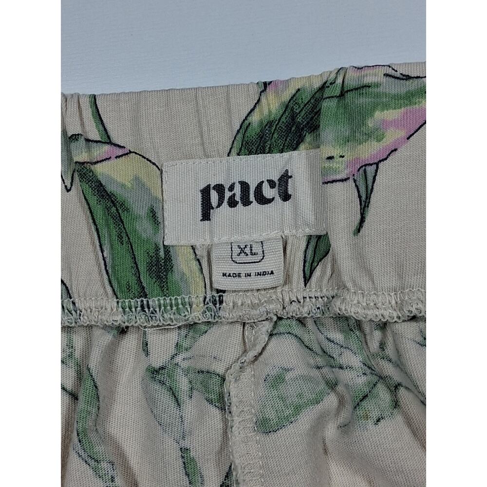 Pact Staycation Sleep Pants Womens XL Organic Cotton Floral Hummingbird Wide Leg - Picture 4 of 8